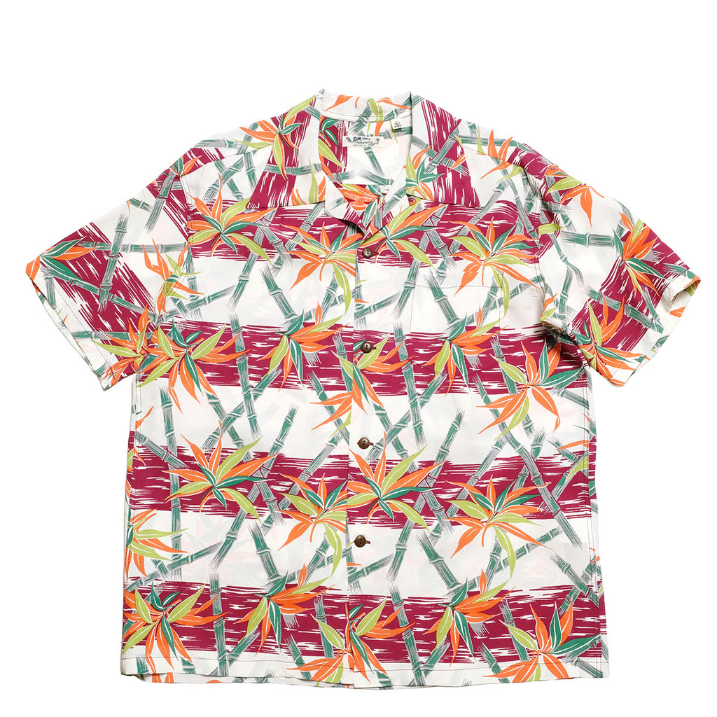 希少美品　hawaiianProDesign　モデルT　9.6 SUN SURF - S/S RAYON HAWAIIAN SHIRT - BAMBOO GRASSLANDS - SS39625