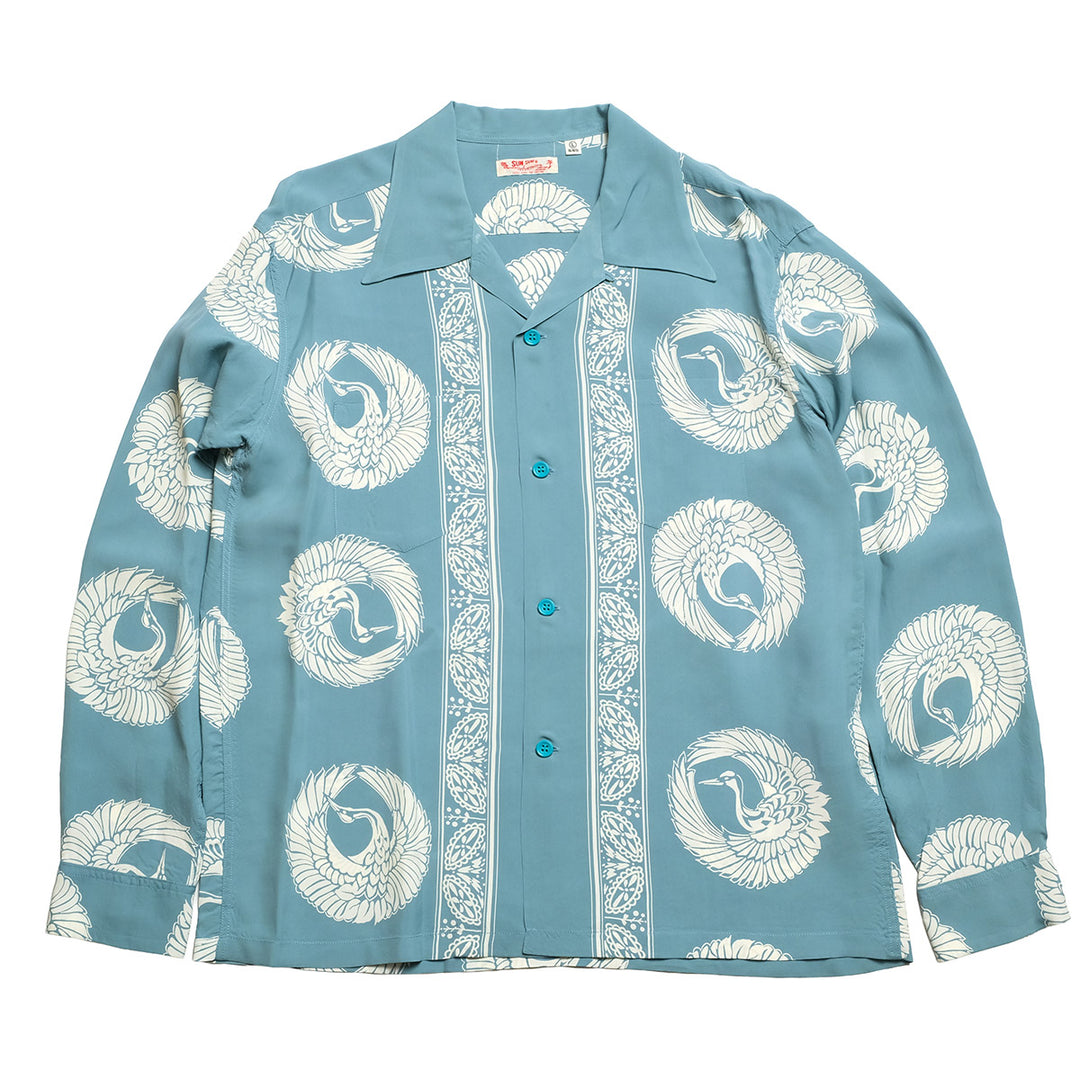 SUN SURF - STORE LIMITED - L/S RAYON HAWAIIAN SHIRT - ORIENTAL BORDER - SS39629LS