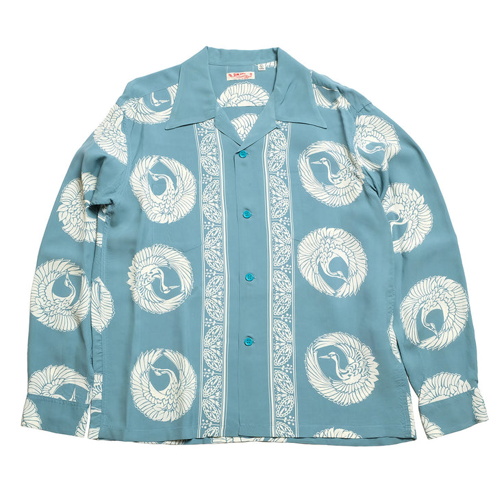 SUN SURF - STORE LIMITED - L/S RAYON HAWAIIAN SHIRT - ORIENTAL BORDER - SS39629LS