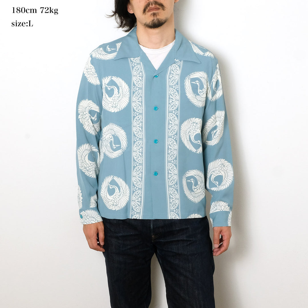 SUN SURF - STORE LIMITED - L/S RAYON HAWAIIAN SHIRT - ORIENTAL BORDER - SS39629LS