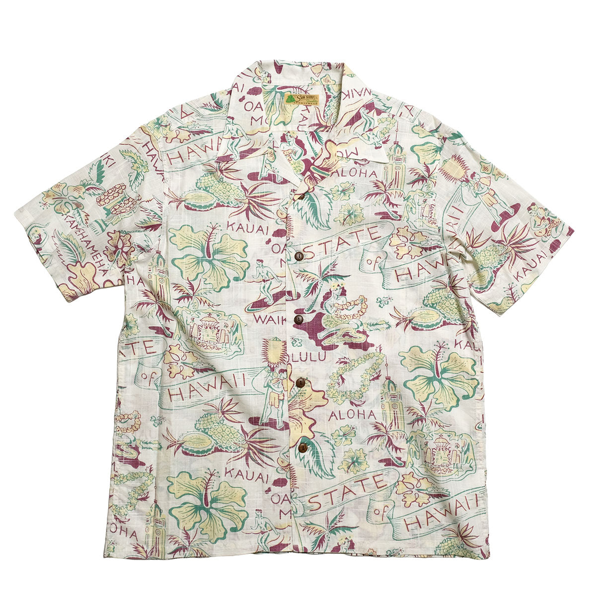 にそページ SUN SURF - COTTON LINEN SLUBYARN OPEN SHIRT - STATE OF HAWAII