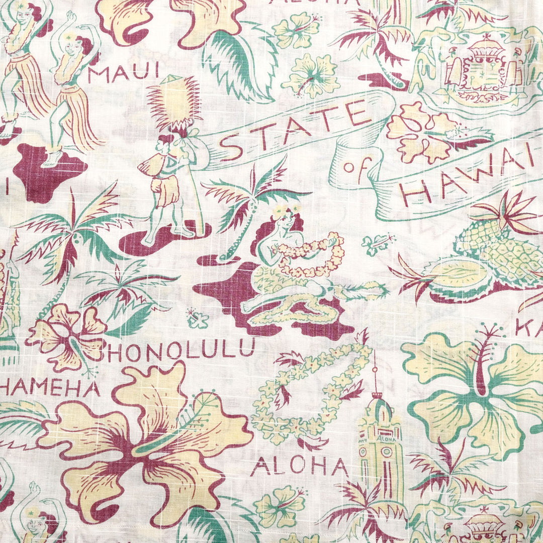 SUN SURF - COTTON LINEN SLUBYARN OPEN SHIRT - STATE OF HAWAII - SS39693