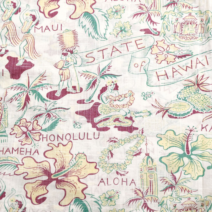 SUN SURF - COTTON LINEN SLUBYARN OPEN SHIRT - STATE OF HAWAII - SS39693