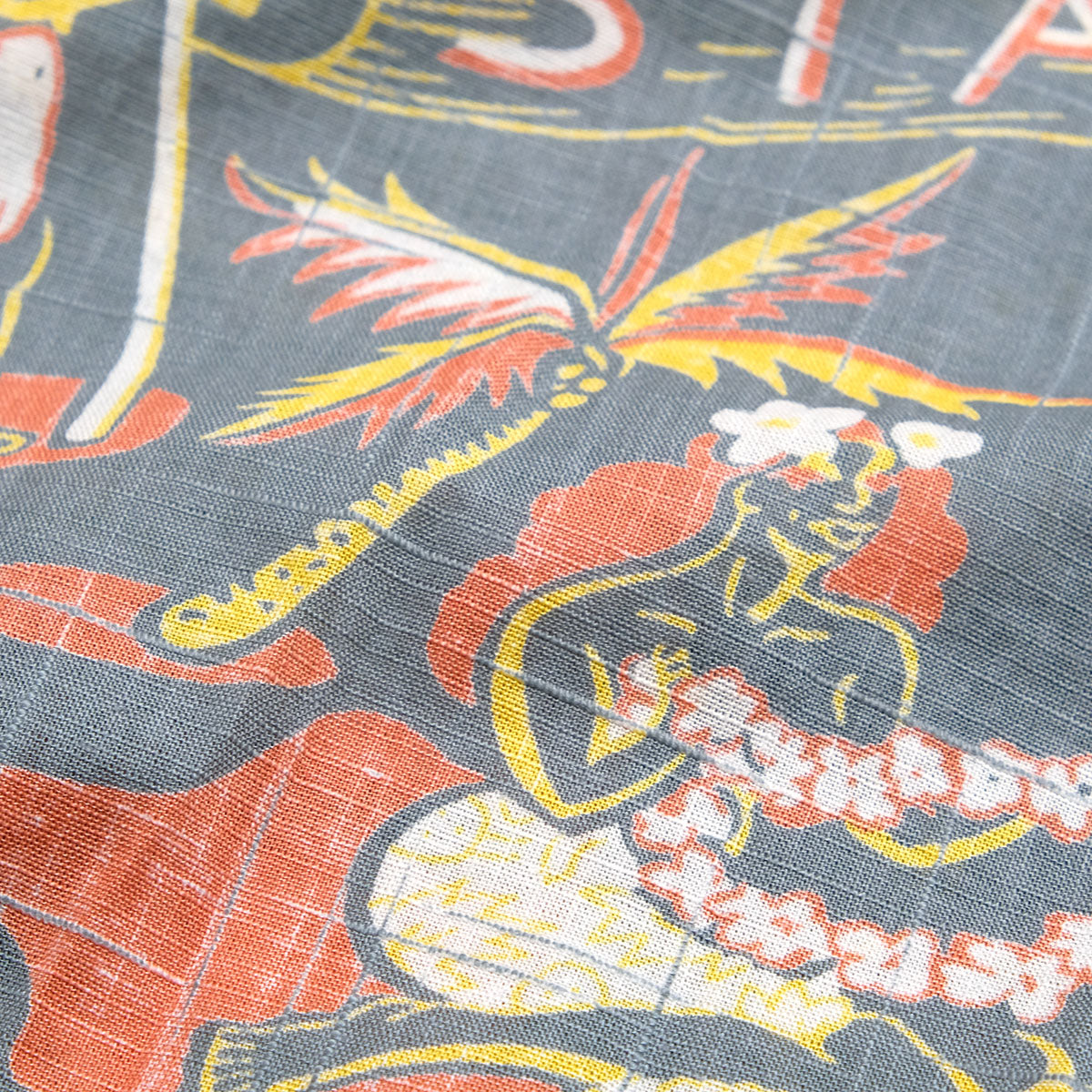SUN SURF - COTTON LINEN SLUBYARN OPEN SHIRT - STATE OF HAWAII