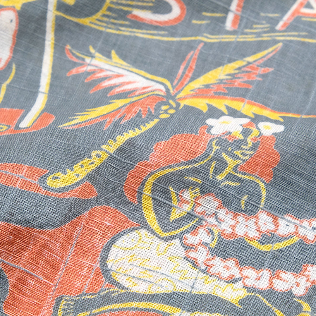 SUN SURF - COTTON LINEN SLUBYARN OPEN SHIRT - STATE OF HAWAII - SS39693