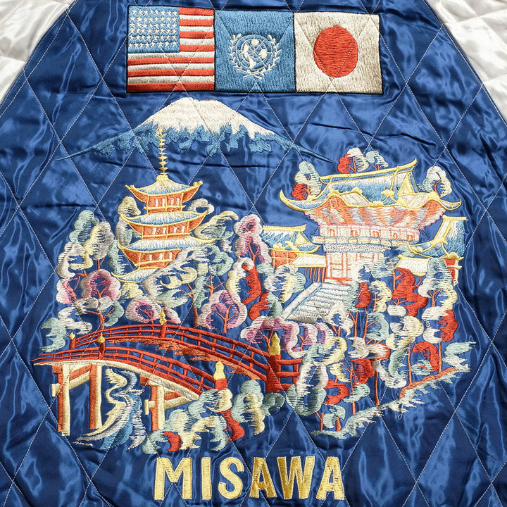 TAILOR TOYO - HINOYA EXCLUSIVE - Mid 1950s Style Velveteen Souvenir Jacket - ROARING TIGER × LANDSCAPE - TT15664HY