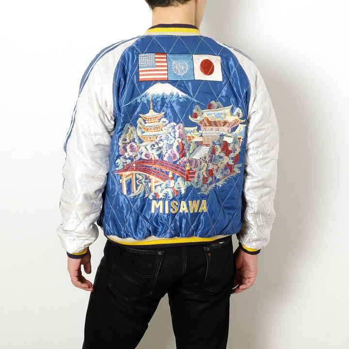 TAILOR TOYO - HINOYA EXCLUSIVE - Mid 1950s Style Velveteen Souvenir Jacket - ROARING TIGER × LANDSCAPE - TT15664HY