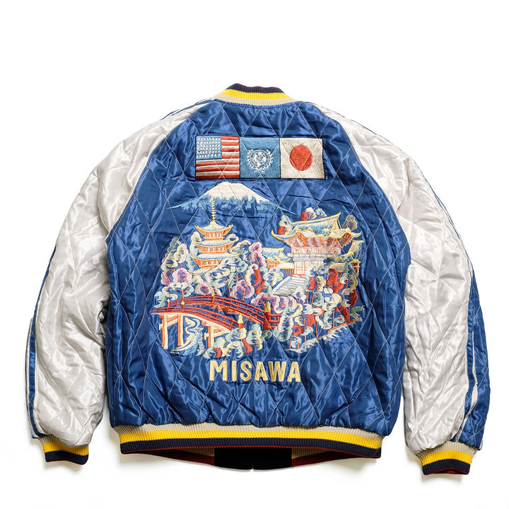 TAILOR TOYO - HINOYA EXCLUSIVE - Mid 1950s Style Velveteen Souvenir Jacket - ROARING TIGER × LANDSCAPE - TT15664HY