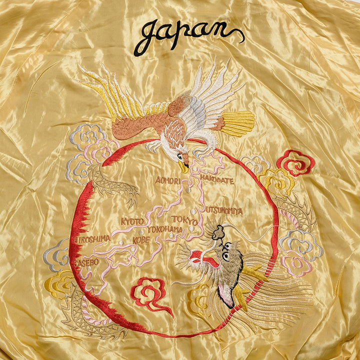 TAILOR TOYO - Acetate Souvenir Jacket - ROARING TIGER × JAPAN MAP - TT15682-145