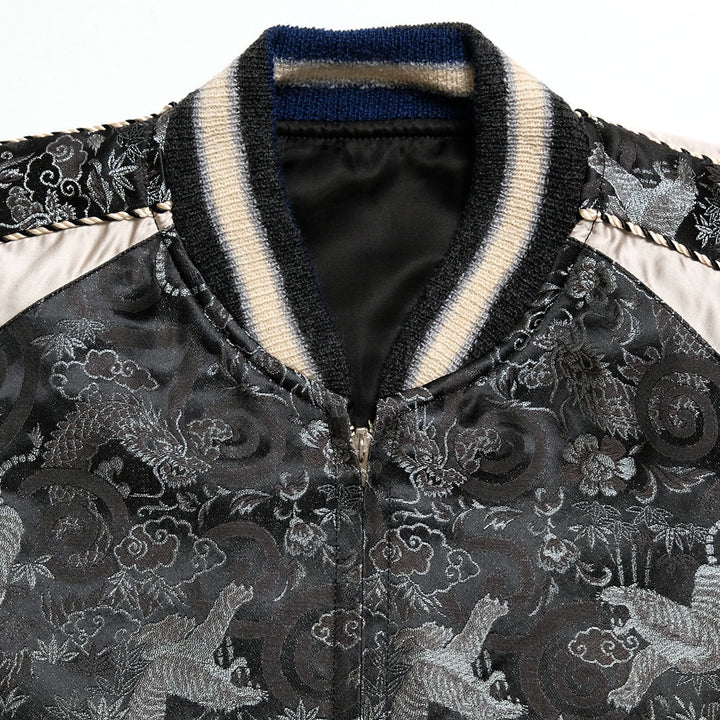 TAILOR TOYO - Early 1950s Style Rayon Brocade × Acetate Souvenir Jacket - TOYO ENTERPRISE 60th Anniversary Special Edition - TIGER & DRAGON (BROCADE) × EAGLE - TT15717