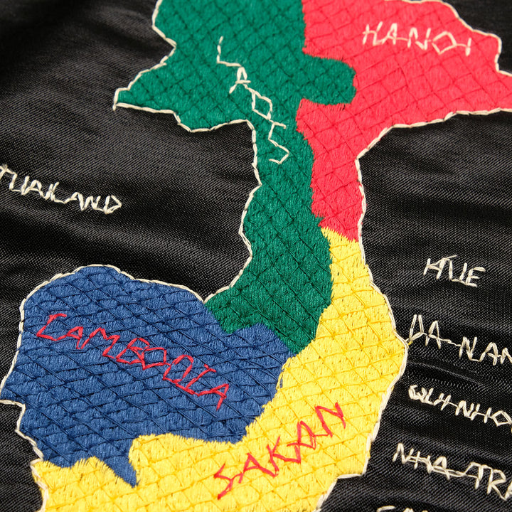 TAILOR TOYO - Mid 1960s Style Satin Vietnam Jacket - VIET-NAM MAP - TT15798