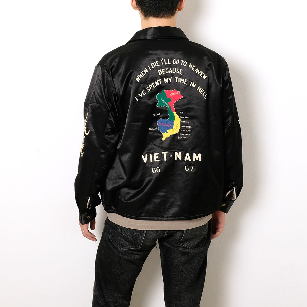 TAILOR TOYO - Mid 1960s Style Satin Vietnam Jacket - VIET-NAM MAP - TT15798