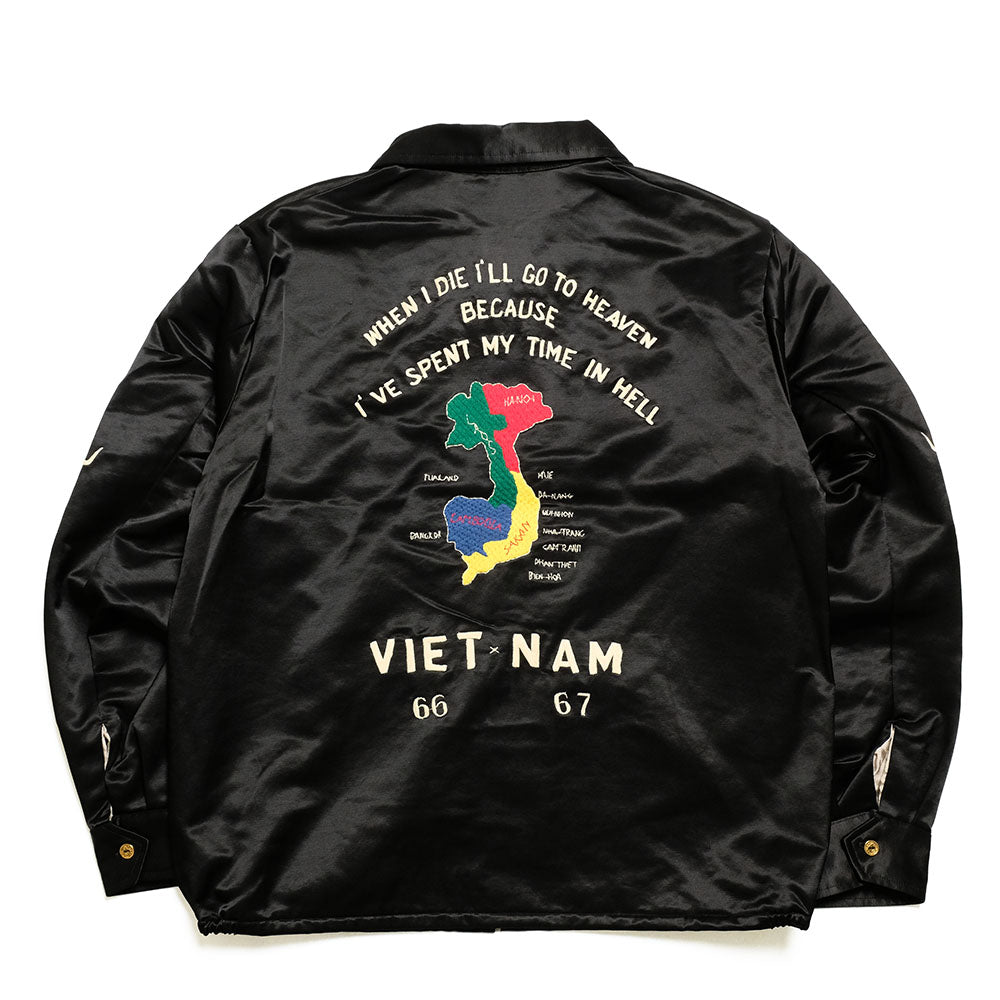 TAILOR TOYO - Mid 1960s Style Satin Vietnam Jacket - VIET-NAM MAP - TT15798