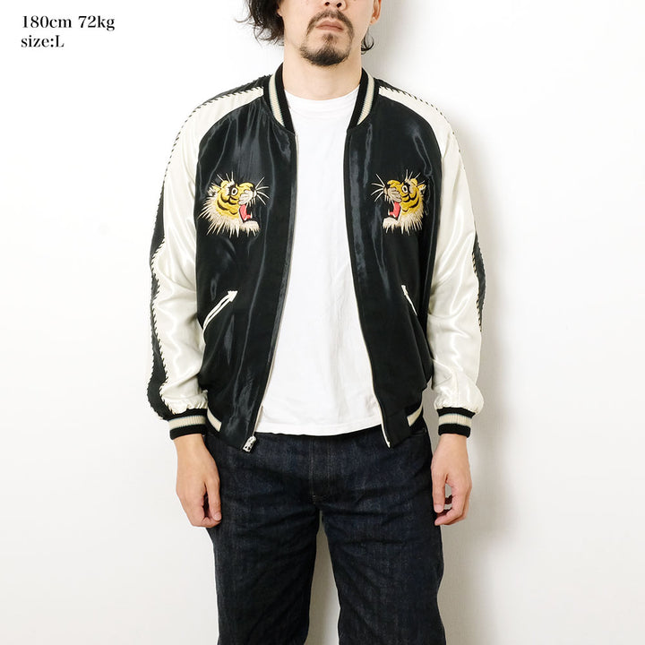 TAILOR TOYO - Acetate Souvenir Jacket - ROARING TIGER × BLACK DRAGON - TT15877-119