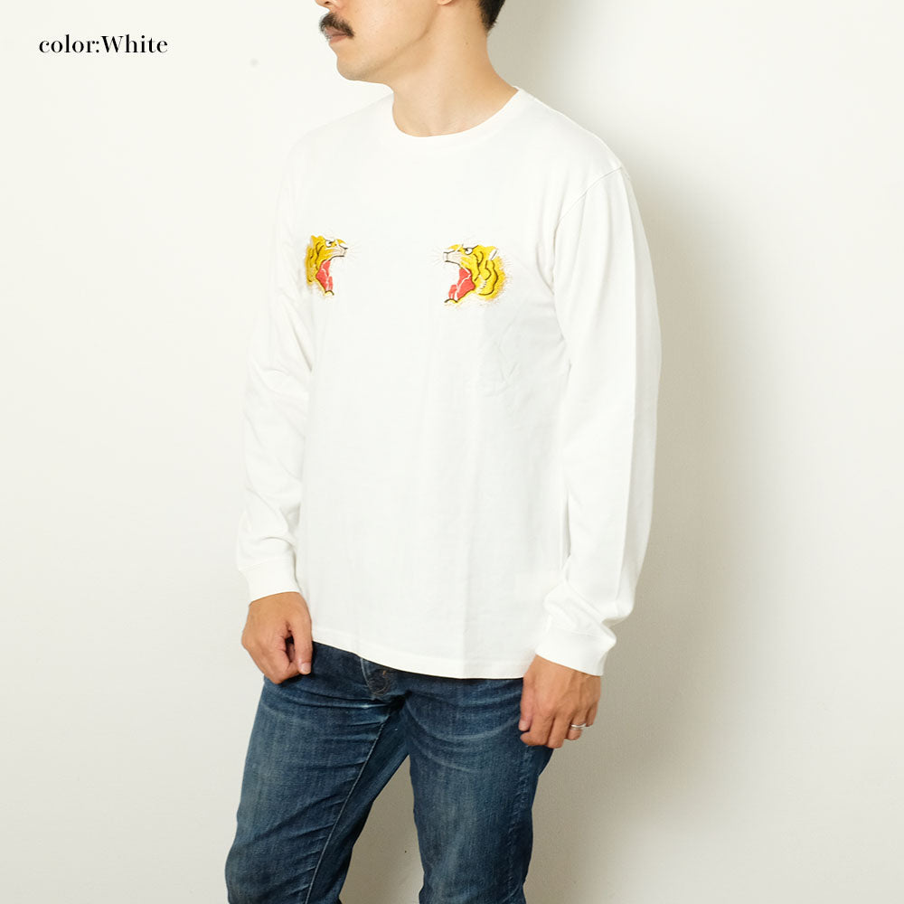 TAILOR TOYO - L/S SUKA T-SHIRT - EMBROIDERED - TIGER - TT69298