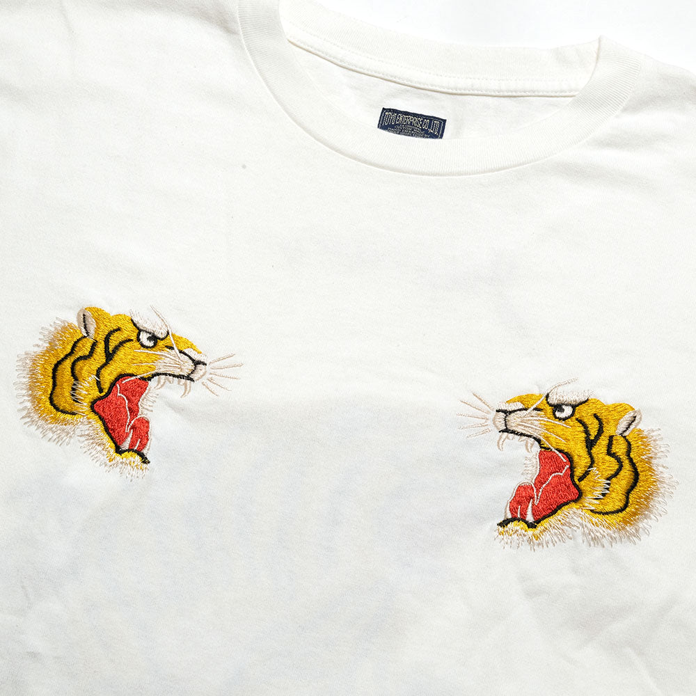 TAILOR TOYO - L/S SUKA T-SHIRT - EMBROIDERED - TIGER - TT69298