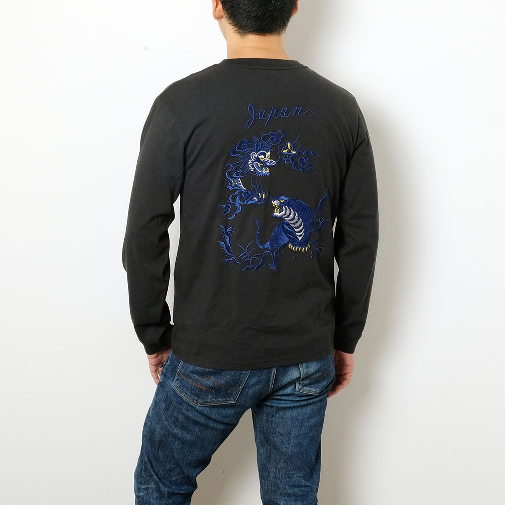 TAILOR TOYO - L/S SUKA T-SHIRT - EMBROIDERED - EAGLE, TIGER & DRAGON - TT69299