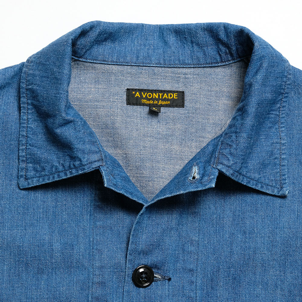 A VONTADE - Utility Shirt Jacket Ⅱ - 8oz FADE INDIGO - VTD-0446-JK