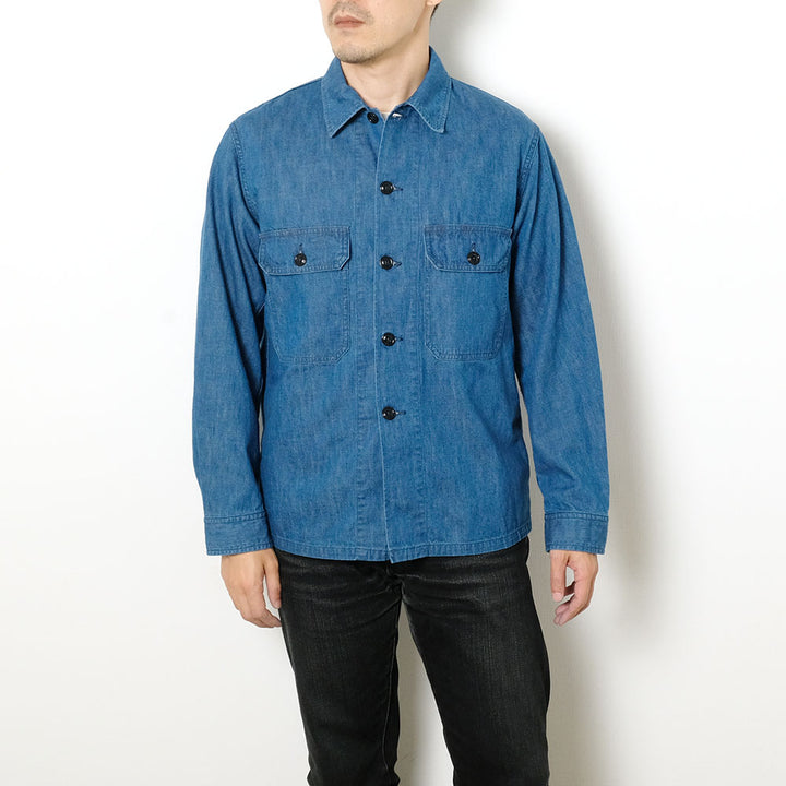 A VONTADE - Utility Shirt Jacket Ⅱ - 8oz FADE INDIGO - VTD-0446-JK