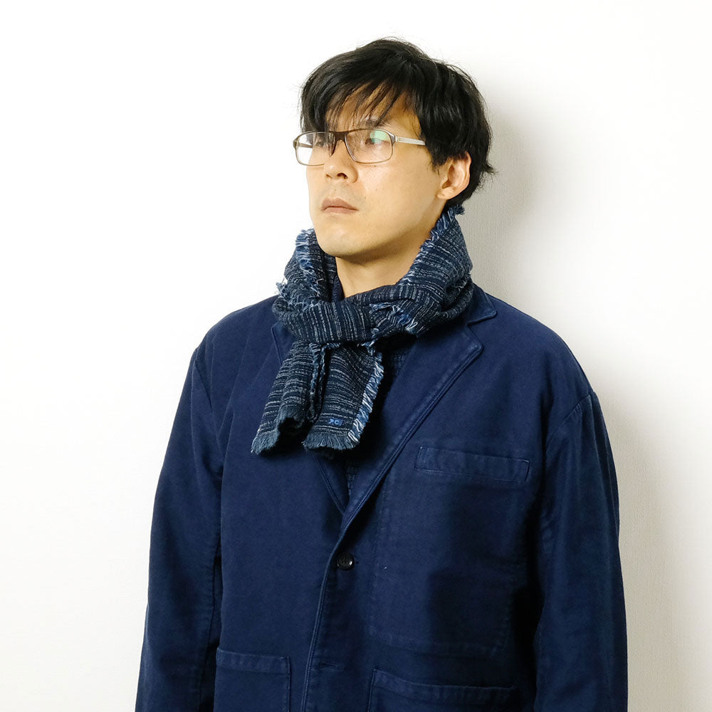 Porter Classic KASURI STOLE - INDIGO PC-047-1156