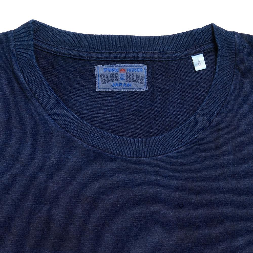 BLUE BLUE JAPAN<br>東京(Tokyo) Discharged Printing Indigo T-Shirts<br>700073664