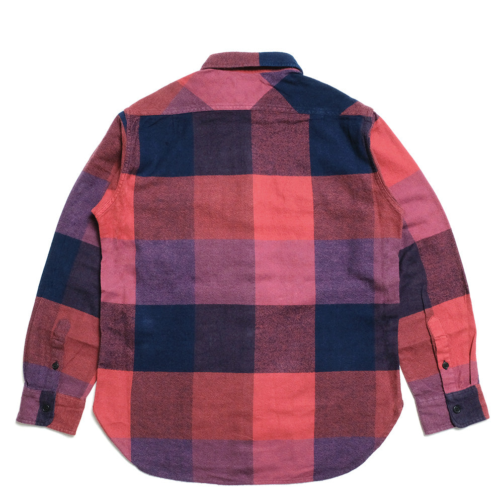 BLUE BLUE - Brushed Indigo Block-Plaid - Work Shirt - 1004744