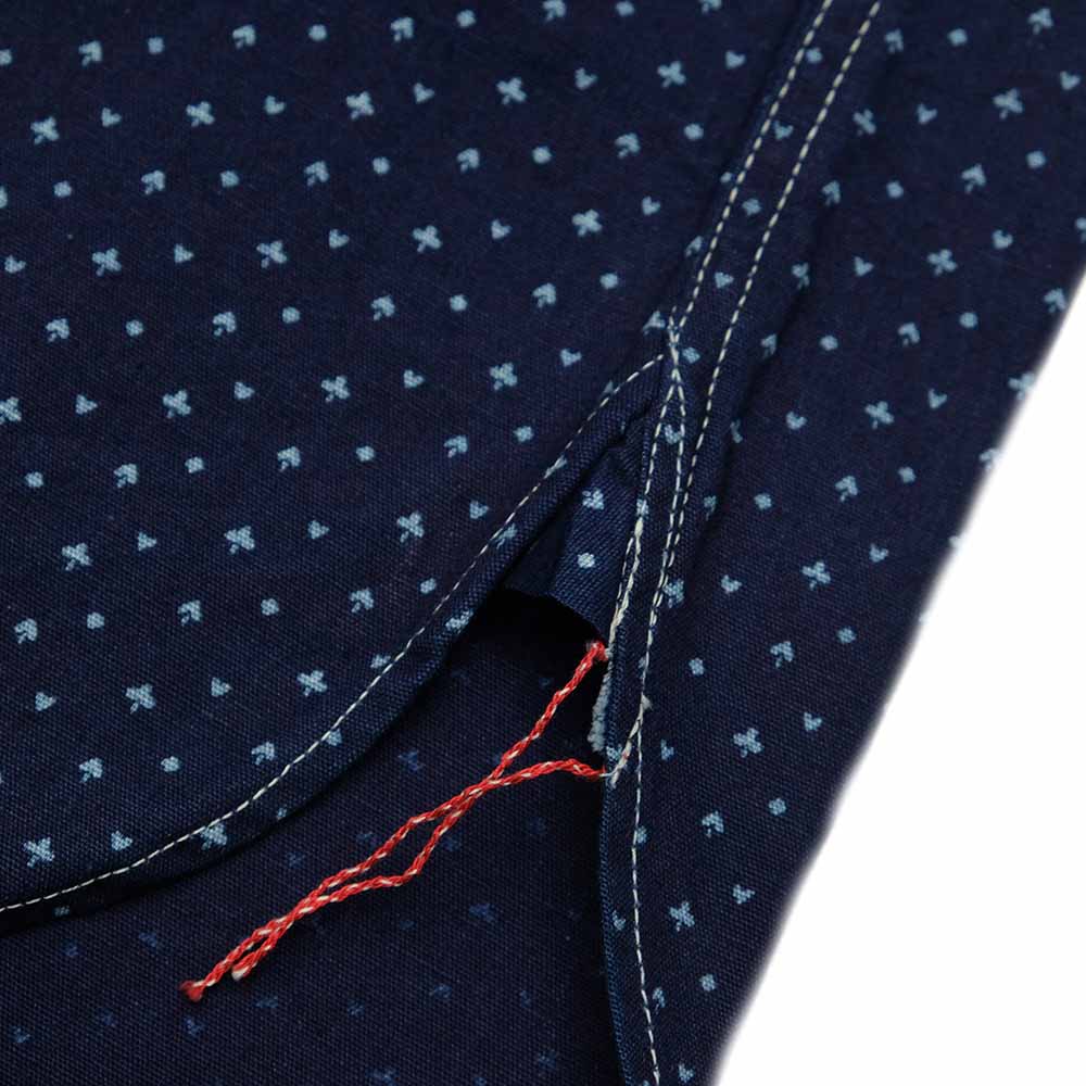 SUGAR CANE FICTION ROMANCE 4.5oz. INDIGO CASINO STRIPE WORK SHIRT (LONG SLEEVE) SC28651