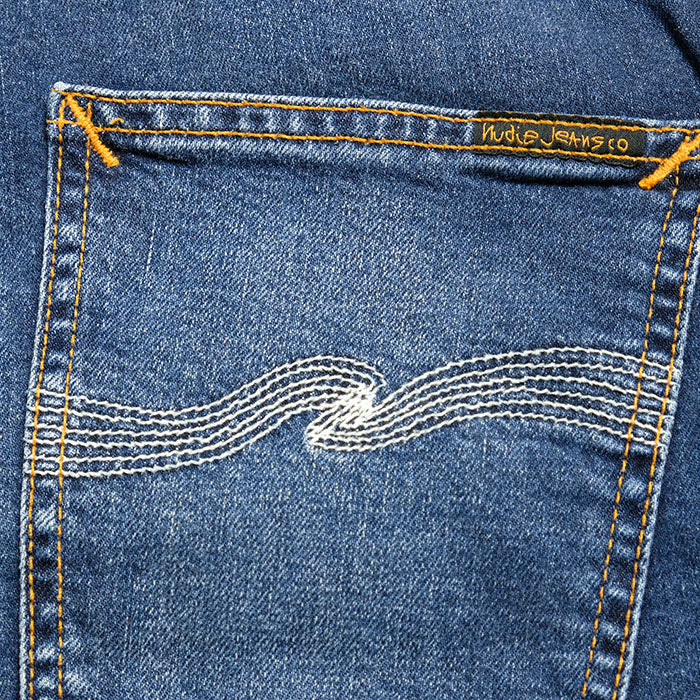 Nudie Jeans<br>Thin Finn Mid Blue Ecru<br>112943