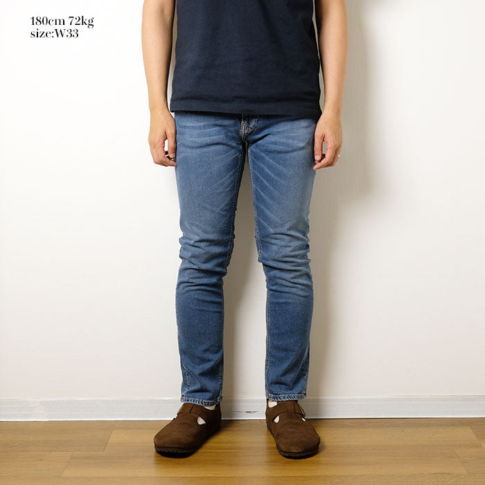 Nudie Jeans<br>Thin Finn Mid Blue Ecru<br>112943