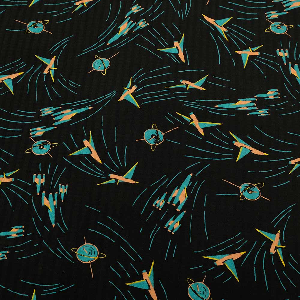 STAR OF HOLLYWOOD - DOBBY COTTON OPEN SHIRT - SPACE SHIP - SH39087