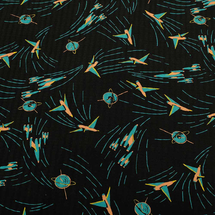 STAR OF HOLLYWOOD - DOBBY COTTON OPEN SHIRT - SPACE SHIP - SH39087