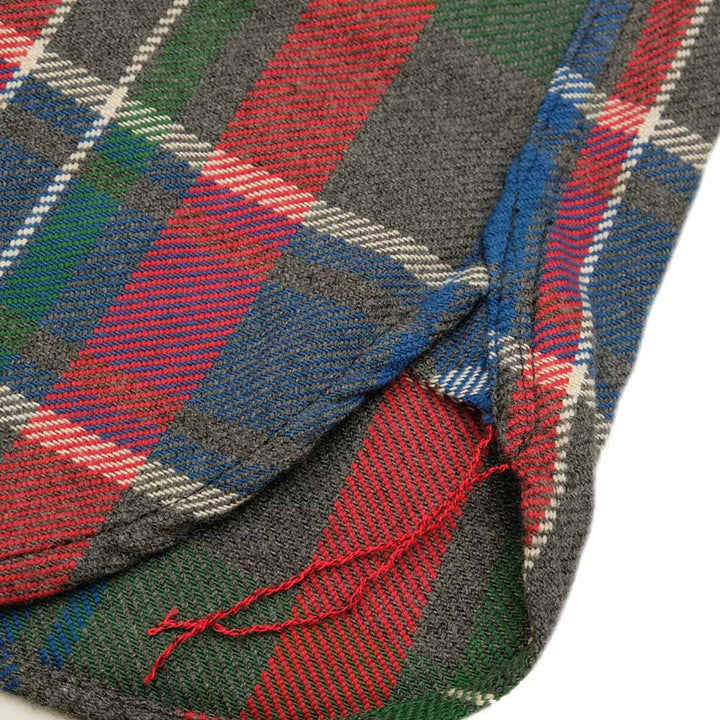 SUGAR CANE - FICTION ROMANCE - TOP GRAY PLAID L/S WORK SHIRTS-  with MARBLE BUTTON - SC28963