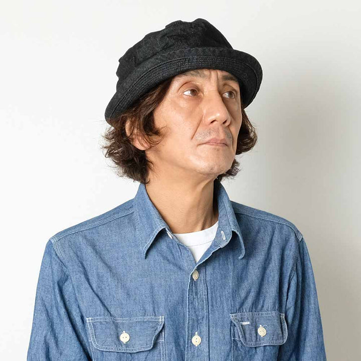 Sugar Cane 10oz.Denim Pork Pie Hat SC02466
