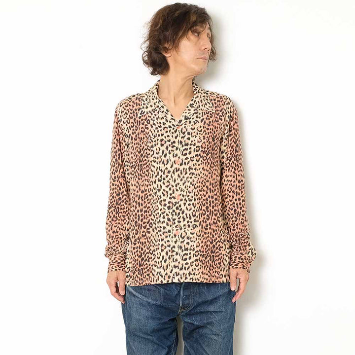 STAR OF HOLLYWOOD - HIGH DENSITY RAYON L/S OPEN SHIRT - LEOPARD - SH29079