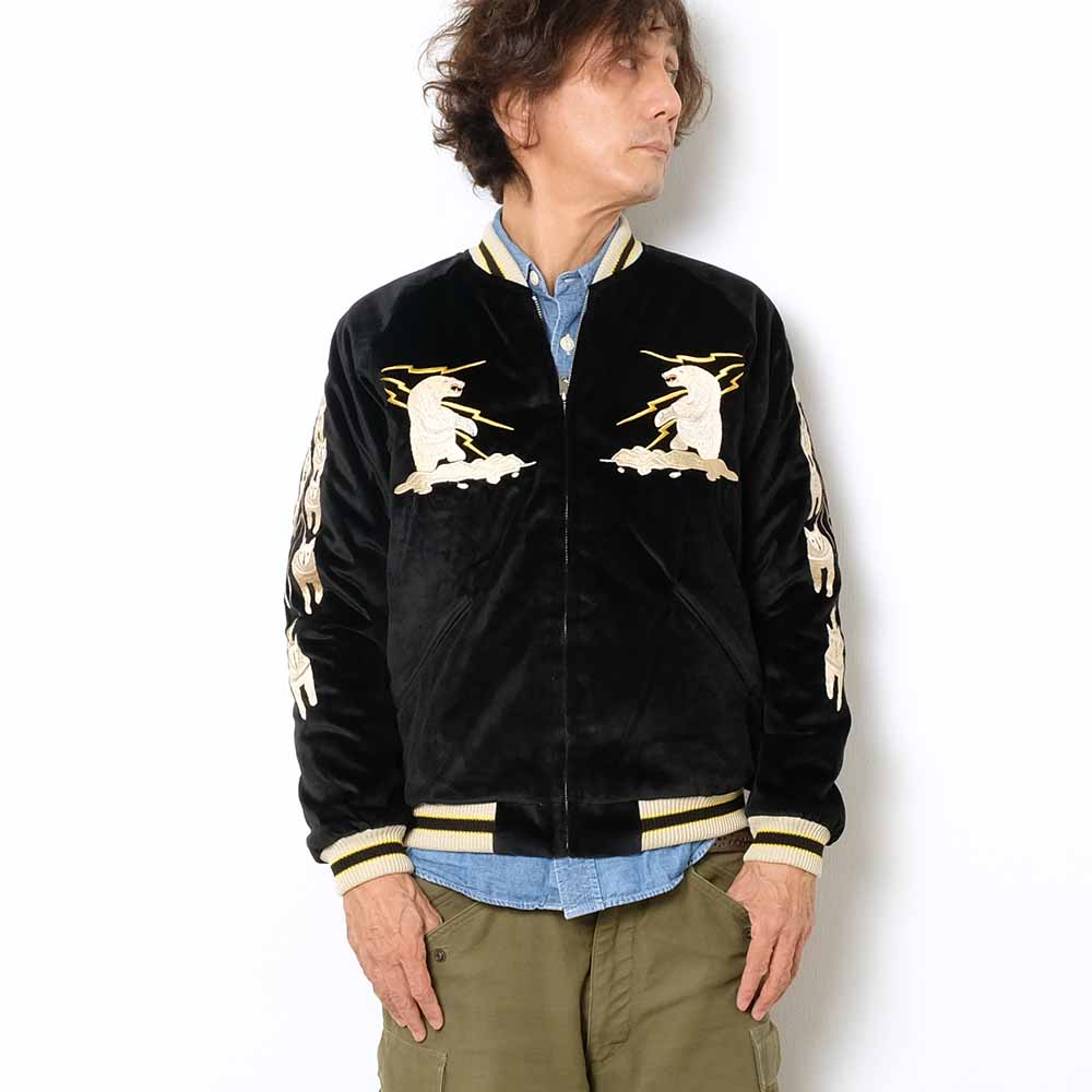 TAILOR TOYO Velveteen Souvenir Jacket POLAR BEAR X ALASKA MAP TT15175-119