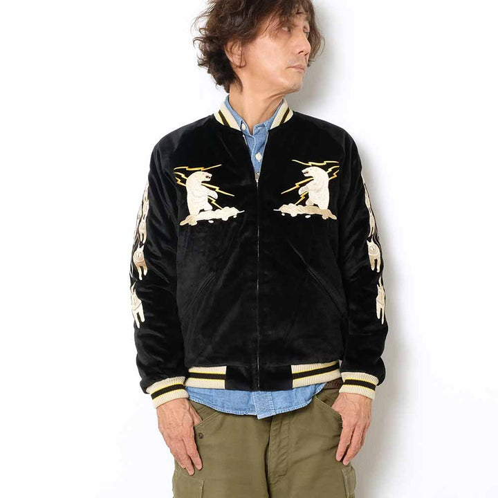 TAILOR TOYO Velveteen Souvenir Jacket POLAR BEAR X ALASKA MAP TT15175-119