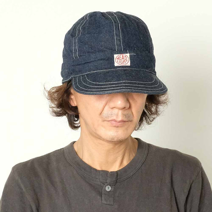HEADLIGHT 9.5oz. SPECIAL WEAVE DENIM 6PANELS WORK CAP HD02693