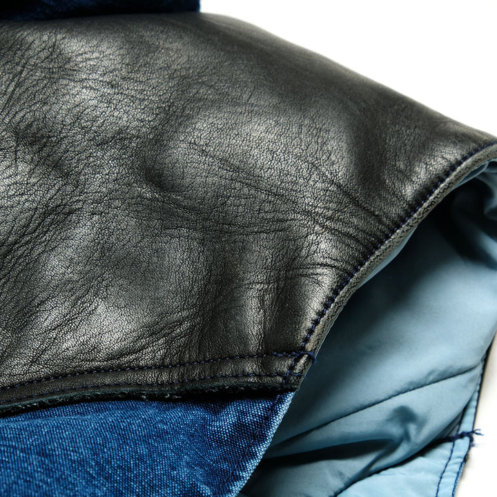 WAREHOUSE × Rocky Mountain Featherbed - INDIGO CHAMBRAY DOWN VEST - USED WASH - 2189RM-22