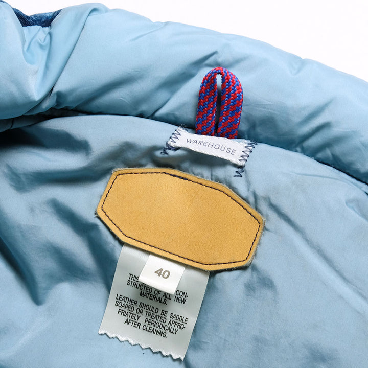 WAREHOUSE × Rocky Mountain Featherbed - INDIGO CHAMBRAY DOWN VEST - USED WASH - 2189RM-22