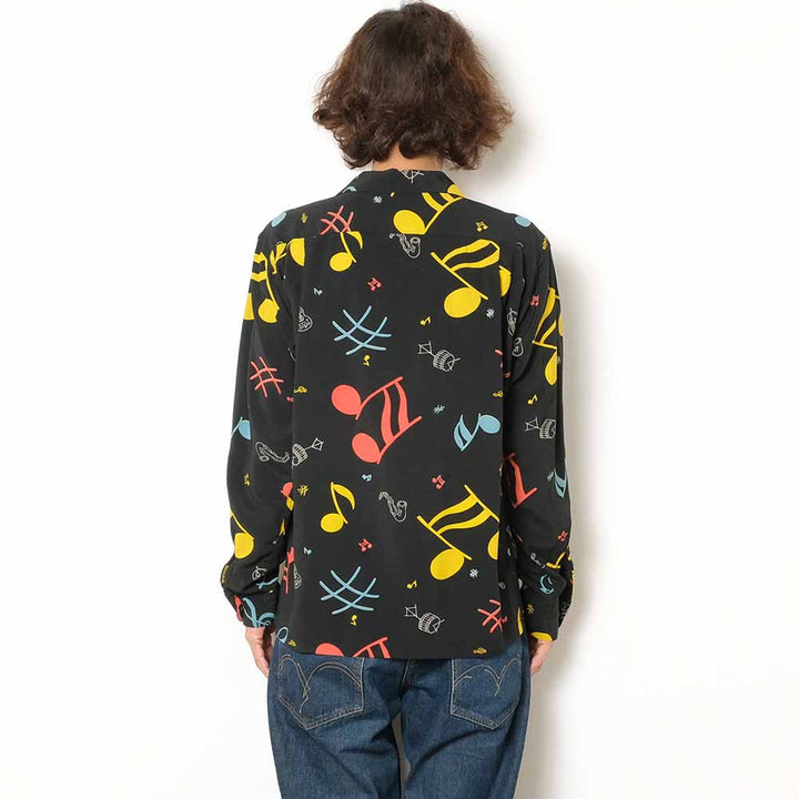 STAR OF HOLLYWOOD - HIGH DENSITY RAYON L/S OPEN SHIRT - ROCKIN' NOTES - SH29083