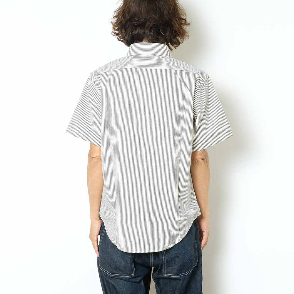 SUGAR CANE - HICKORY STRIPE S/S WORK SHIRT - SC37944