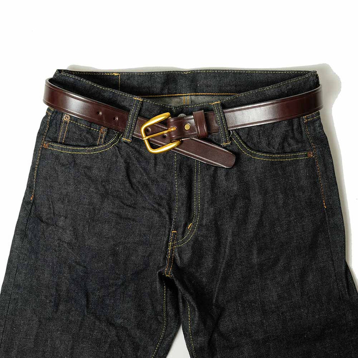 Tory Leather 1 1/4 Creased Belt w/ Brass HD TORY22-2359/TORY22-2362