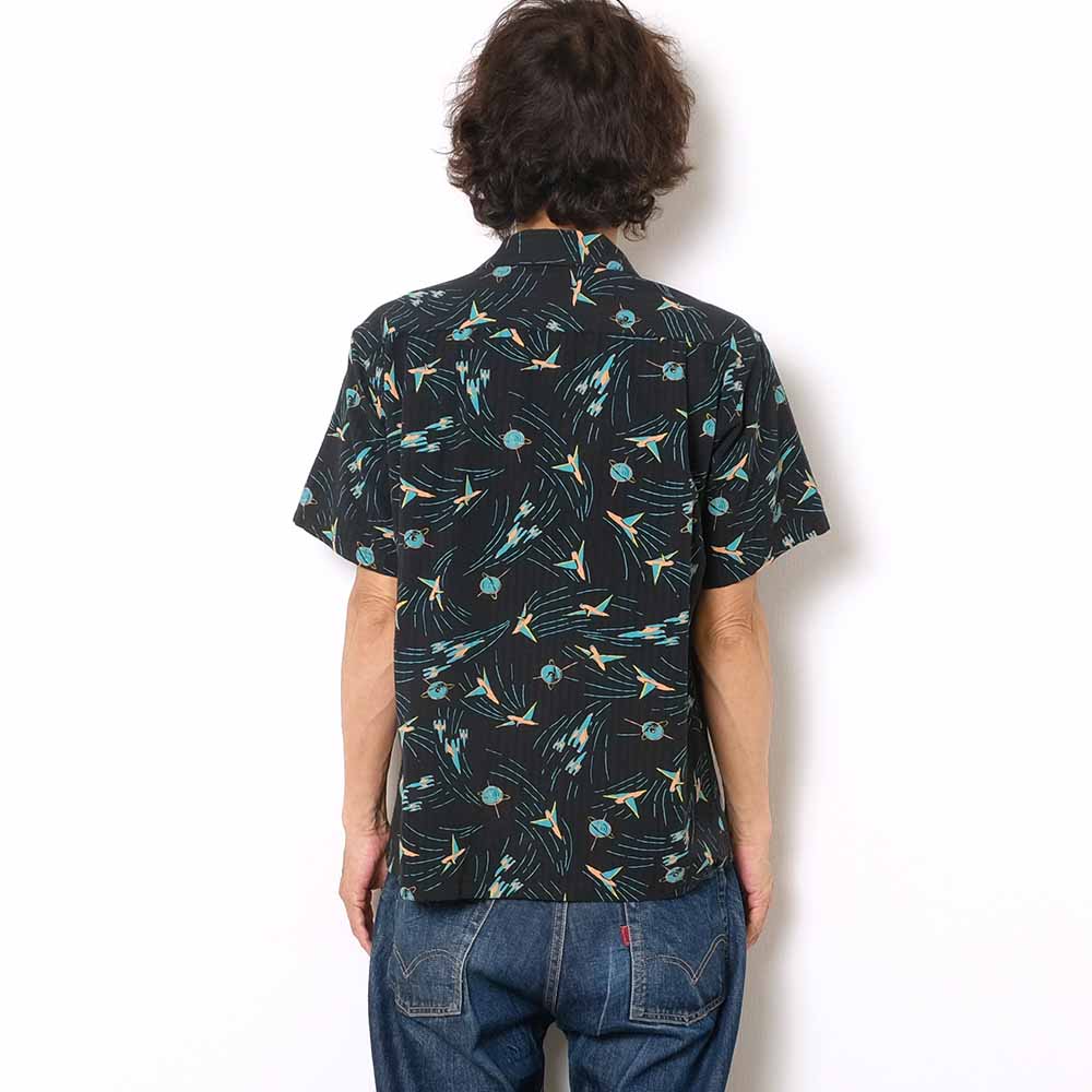 STAR OF HOLLYWOOD - DOBBY COTTON OPEN SHIRT - SPACE SHIP - SH39087