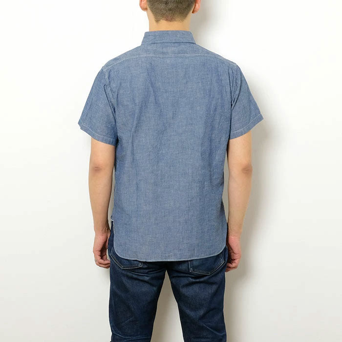 BUZZ RICKSON’S - BLUE CHAMBRAY S/S WORK SHIRT - BR35856