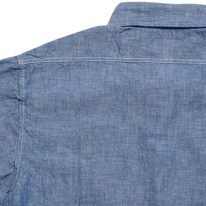 BUZZ RICKSON’S - BLUE CHAMBRAY S/S WORK SHIRT - BR35856
