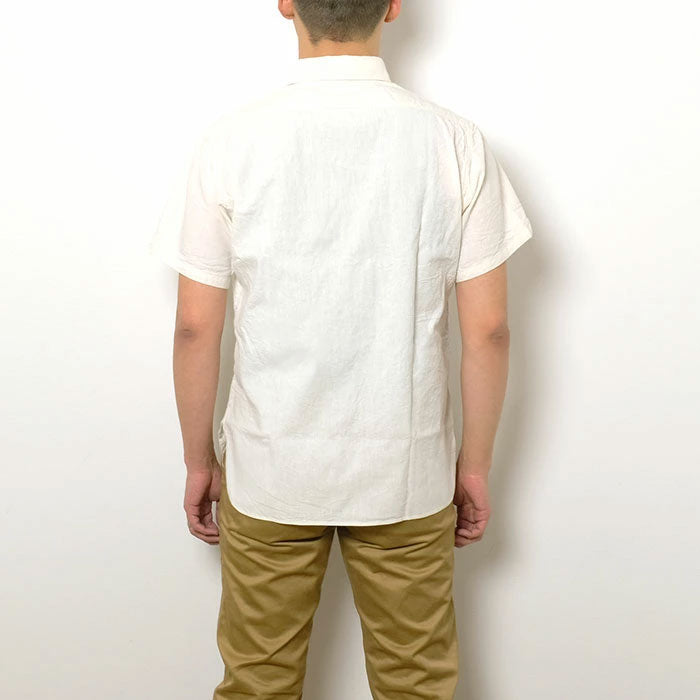 BUZZ RICKSON’S - WHITE CHAMBRAY S/S WORK SHIRT - BR35857