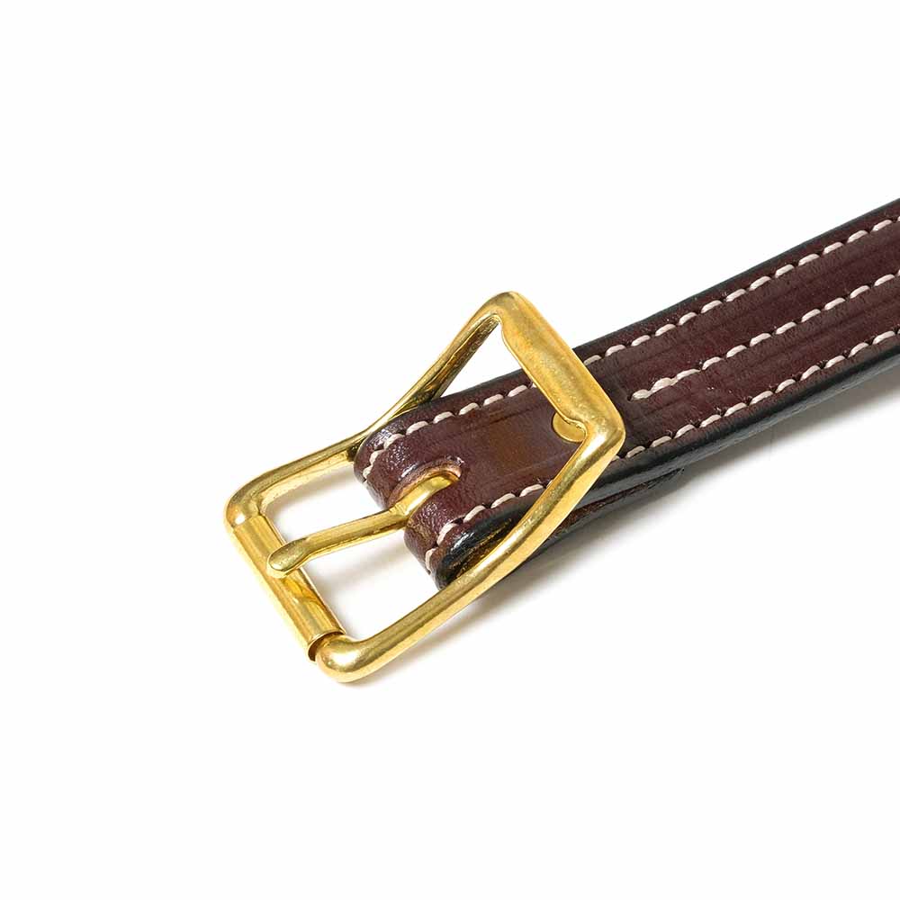 YUKETEN - Triple Stitched Belt Havana with Natural Stitch - 2853