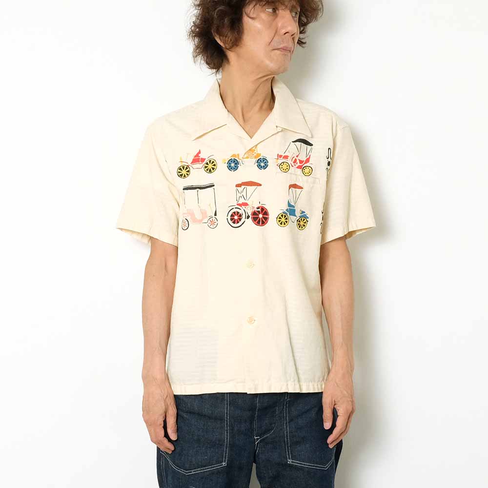 STAR OF HOLLYWOOD<br>DOBBY COTTON S/S OPEN SHIRT<br>CLASSIC CARS<br>SH38886