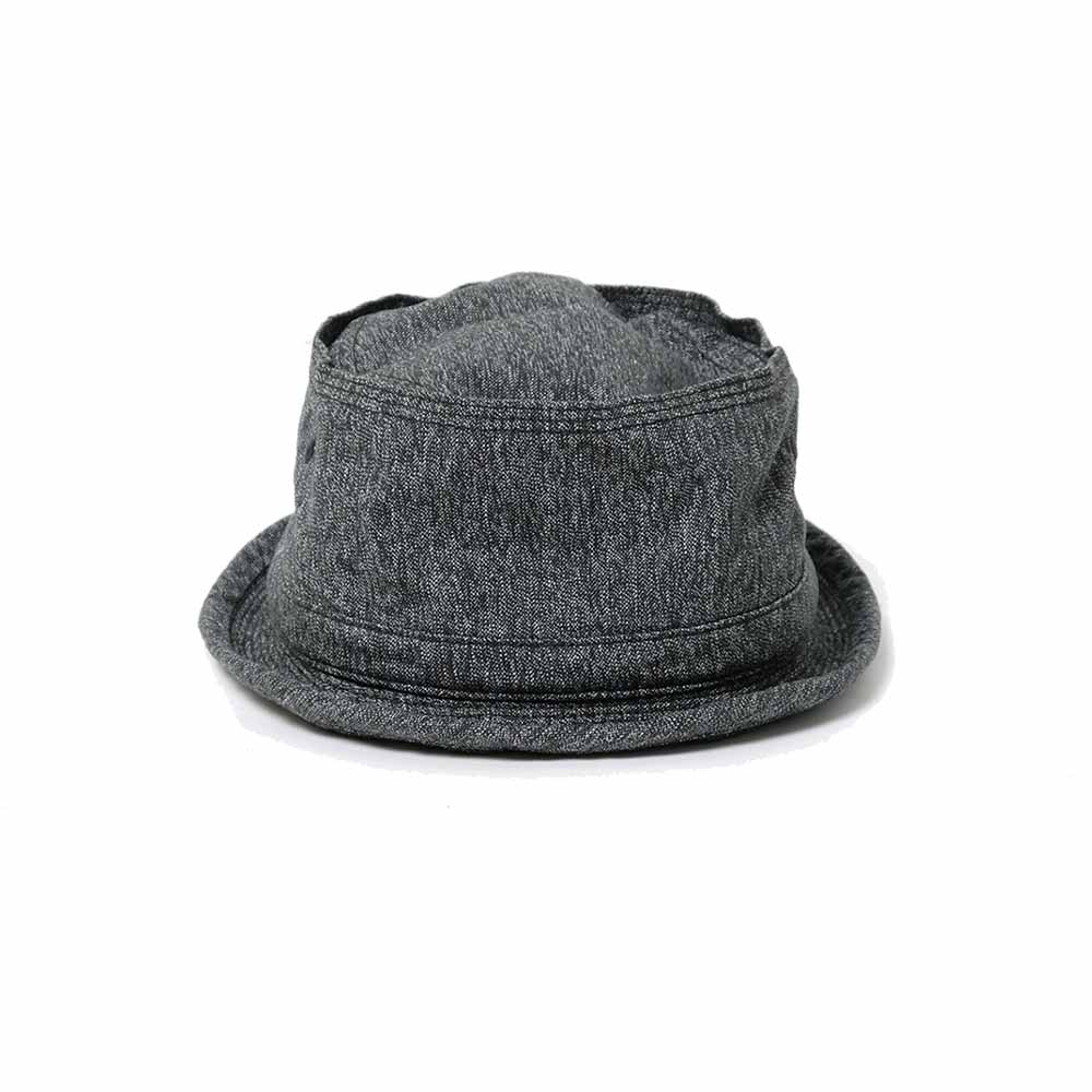 SUGAR CANE 9oz.BLACK COVERT PORKPIE HAT SC02627