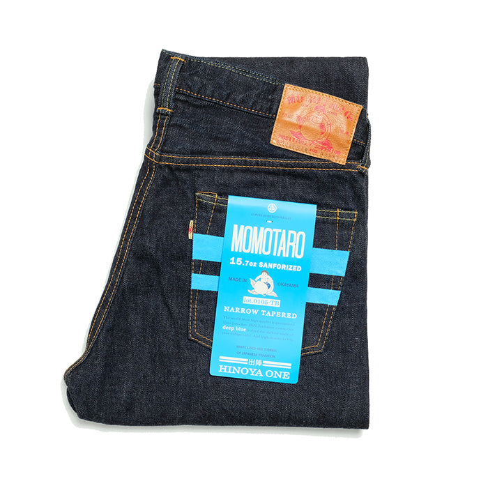 Momotaro Jeans<br>Lot.0105TB 15.7oz. 特濃インディゴ<br>出陣ナローテーパード<br>HINOYA ONE 別注色モデル<br>0105TB